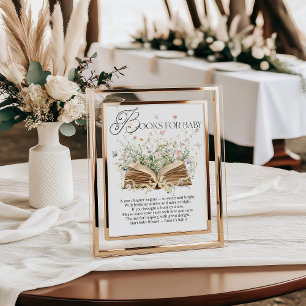 Poster Nouveau chapitre livre thème Fleur sauvage livre