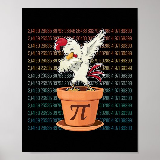 Poster Nouveau Chicken Pot Pi Day Pie Math Lover Geek Don (Devant)