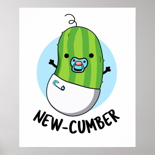 Poster Nouveau concombre Funny Veggie Cucumber Pun (Devant)