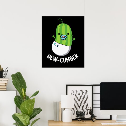 Poster Nouveau concombre Funny Veggie Cucumber Pun Dark B (Bureau à domicile)