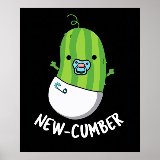 Poster Nouveau concombre Funny Veggie Cucumber Pun Dark B (Devant)