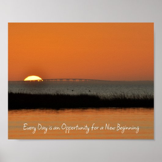 Poster Nouveau début Motivational Sunrise Devis (Devant)