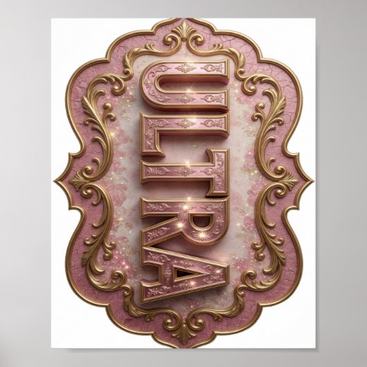 Poster Nouveau design ULTRA rose frais (Devant)