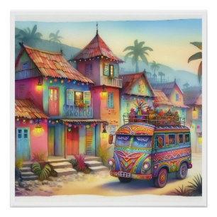 Poster NOUVEAU HAÏTI unique, Aruba, Antigua