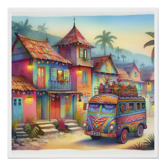 Poster NOUVEAU HAÏTI unique, Aruba, Antigua (Devant)