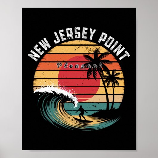 Poster Nouveau Jersey Point Pleasant Beach Surf (Devant)
