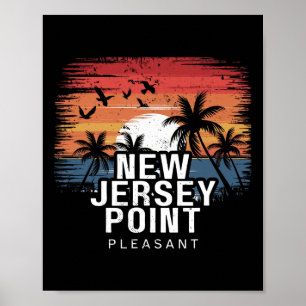 Poster Nouveau Jersey Point Pleasant Surfant Surfeur 