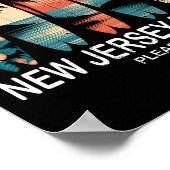 Poster Nouveau Jersey Point Pleasant Surfboard Surfing Ré (Coin)