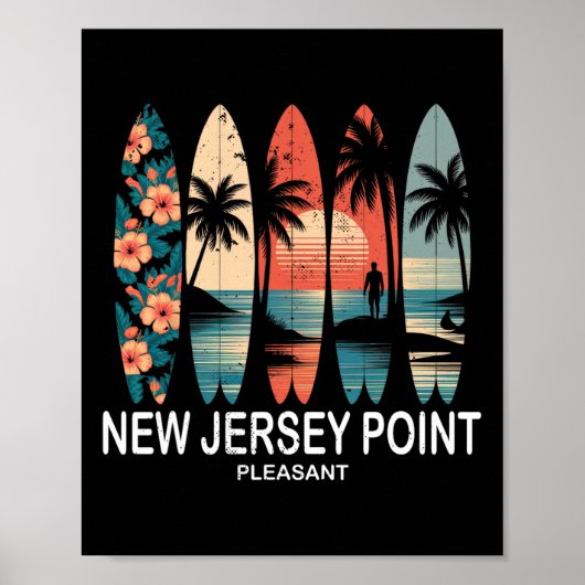Poster Nouveau Jersey Point Pleasant Surfboard Surfing Ré (Devant)