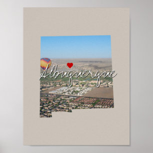 Poster Nouveau-Mexique State Photo insert and town name