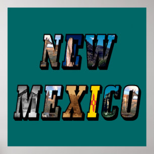 Poster Nouveau-Mexique, USA Texte