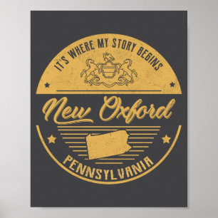 Poster Nouveau Oxford Pennsylvanie C'est où mon histoire 