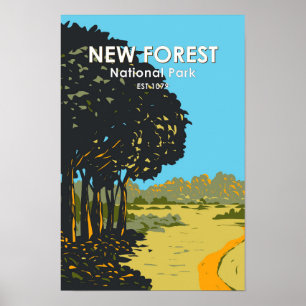 Poster Nouveau parc national de la forêt Angleterre Vinta