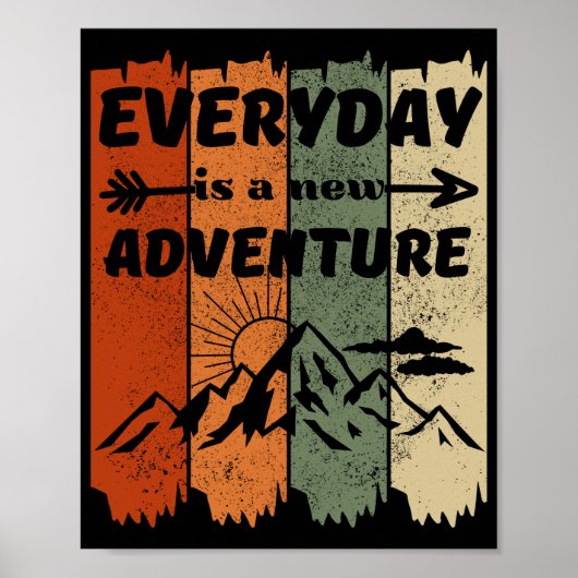 Poster Nouveau randonnée aventure amoureux cadeau retro m (Devant)