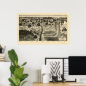 Poster Nouveau Salem, IL Carte panoramique - 1837 (Bureau à domicile)