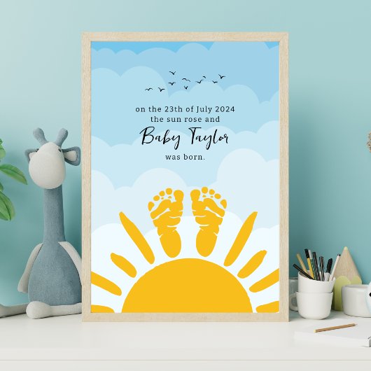 Poster Nouveau soleil empreinte bébé