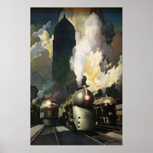 Poster Nouveau système central de New York Streamliners N