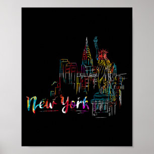 Poster Nouveau York Ciel Battement de coeur Statue de la