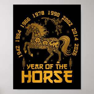 Poster Nouveau zodiaque chinois du cheval lunaire