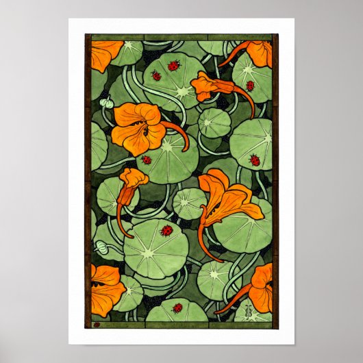 Poster NOUVEAUTÉ ! Nasturtiums Art Nouveau (Devant)