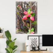 Poster nouveaux bourgeons rouges (Bureau à domicile)