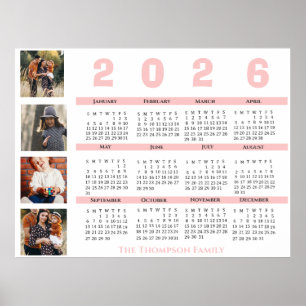 Poster Nouvel An 2025 Calendrier Famille Multiphoto Colla