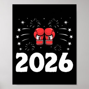 Poster Nouvel An 2026 Boxer Sports Force Gymnase Athlète 