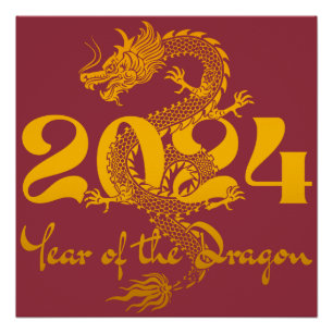 Poster Nouvel An chinois 2024 Année du Dragon