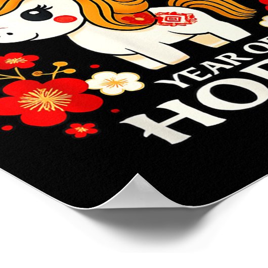 Poster Nouvel An Chinois 2026 Année Du Cheval 2026 Nouvel (Coin)