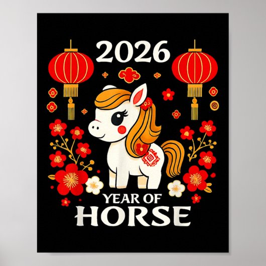 Poster Nouvel An Chinois 2026 Année Du Cheval 2026 Nouvel (Devant)