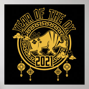 Poster Nouvel An chinois de l'Ox 2021
