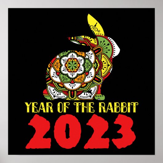 Poster Nouvel An chinois du lapin 2023 (Devant)