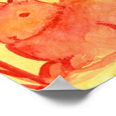 Poster Nouvel An chinois du lapin rouge animal (Coin)