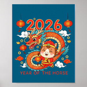 Poster Nouvel An lunaire chinois de l'année du cheval 202