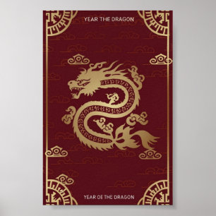 Poster Nouvel An Lunaire Chinois Du Dragon