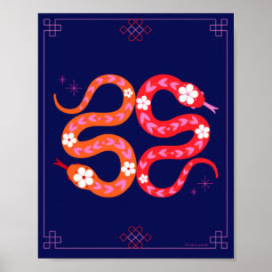 Poster Nouvel An lunaire - Nouvel An chinois du serpent