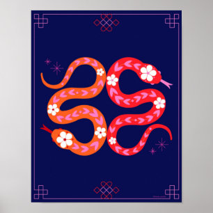 Poster Nouvel An lunaire - Nouvel An chinois du serpent