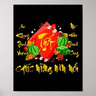 Poster Nouvel An lunaire vietnamien 2026 Tet Viet Chuc Mu