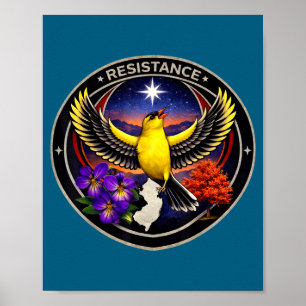 Poster Nouvelle alliance de l'oiseau rebelle du New Jerse