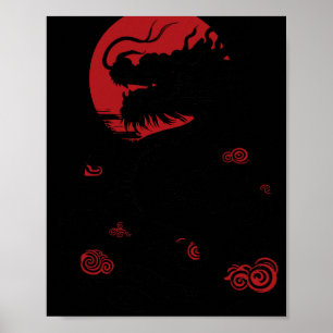 Poster Nouvelle année chinoise de l'année du dragon 2024