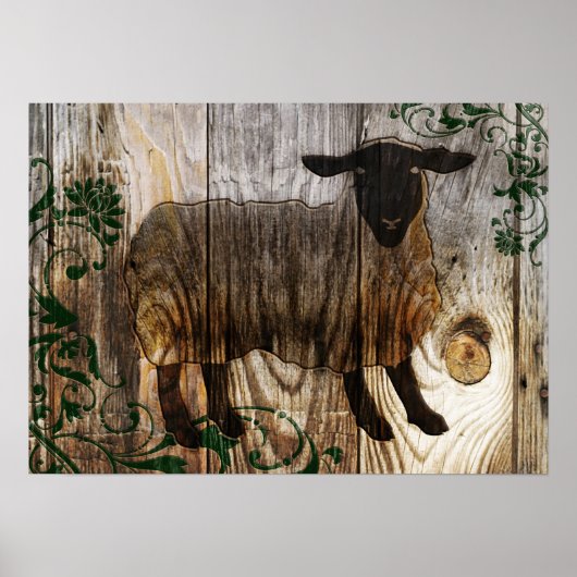 Poster nouvelle année chinoise du mouton en bois 2015 (Devant)