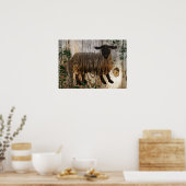 Poster nouvelle année chinoise du mouton en bois 2015 (Cuisine)