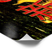 Poster Nouvelle année chinoise verte or Dragon 2024 (Coin)