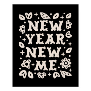 Poster Nouvelle année de nouvelles résolutions de moi noi