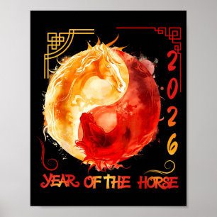 Poster Nouvelle année lunaire chinoise du cheval 2026