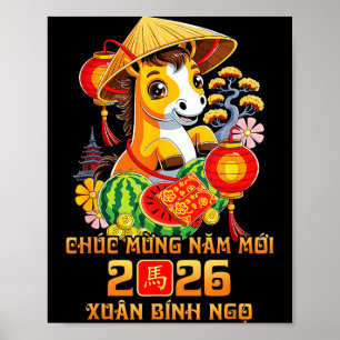 Poster Nouvelle année lunaire vietnamienne Chuc Mung Nam