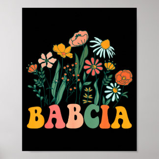 Poster Nouvelle Babcia Wildflower Premier Anniversaire &