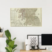 Poster Nouvelle carte correcte de l'Écosse (Bureau à domicile)