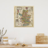 Poster Nouvelle carte correcte de l'Ecosse et des îles (Cuisine)