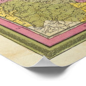 Poster Nouvelle Carte De La Nouvelle Caroline Du Nord (Coin)